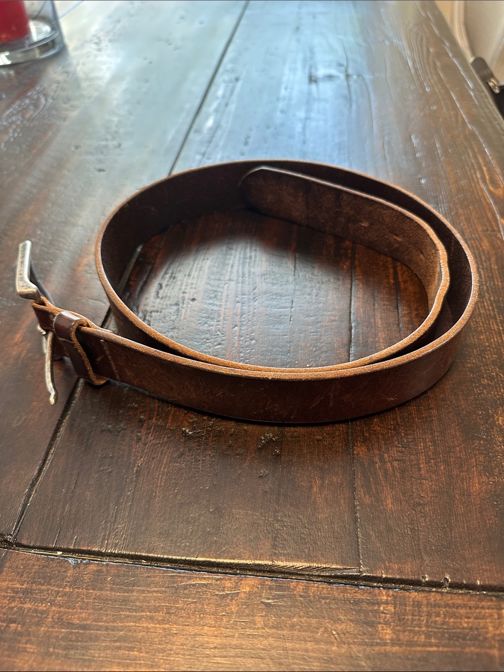J. Crew Classic Dark Brown Leather Men's Belt